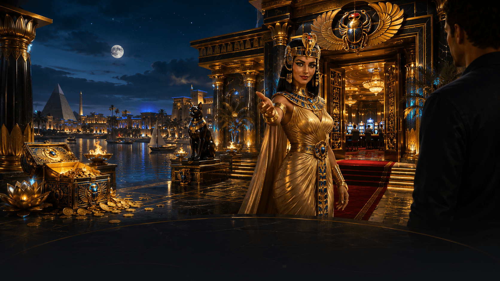 Cleopatra Slots Casino welcome bonus and free spins offer